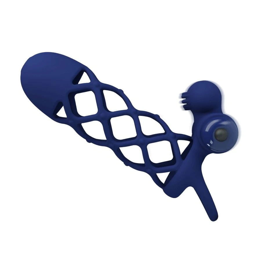 PRETTY LOVE - GIANN ANELLO VIBRATORE CON GUAINA IN SILICONE BLU
